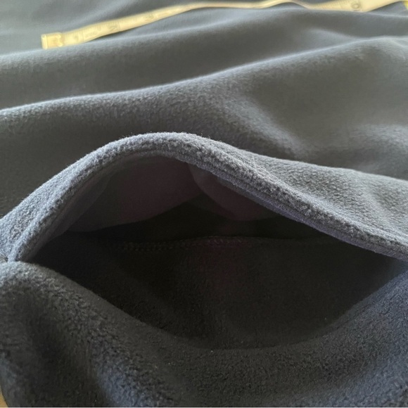 NWT Lands End Men’s Colorblock Pullover Snap Button Fleece Size Medium Navy Teal - Picture 8 of 11